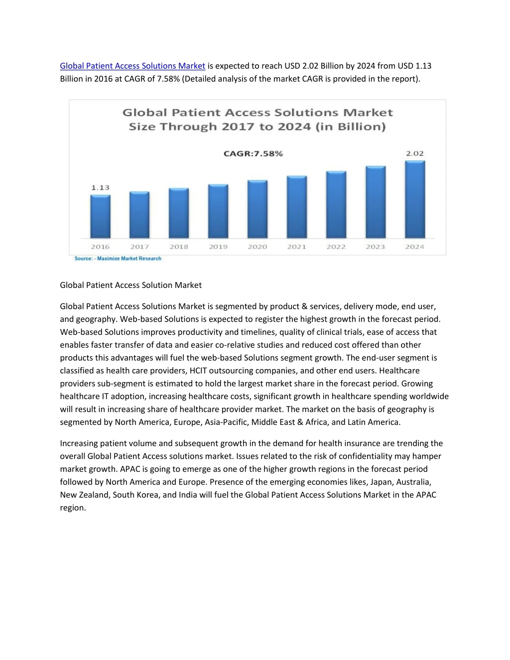 global patient access solutions market