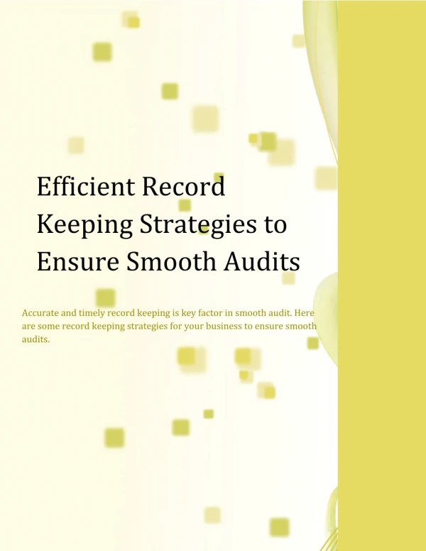 Efficient Record Keeping Strategies to Ensure Smooth Audits