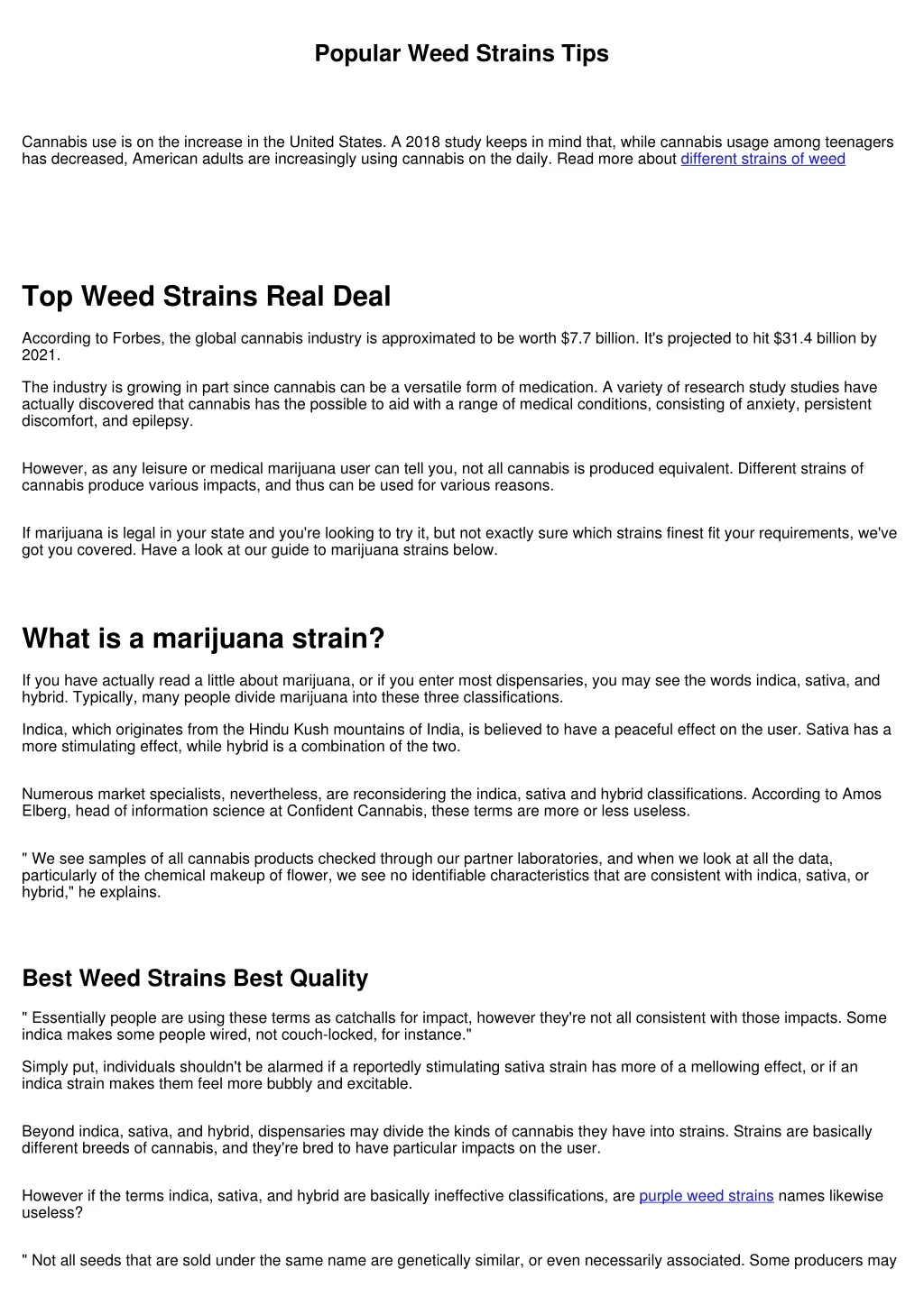 popular weed strains tips