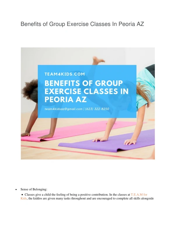 Benefits of Group Exercise Classes In Peoria AZ | Physical Therapy