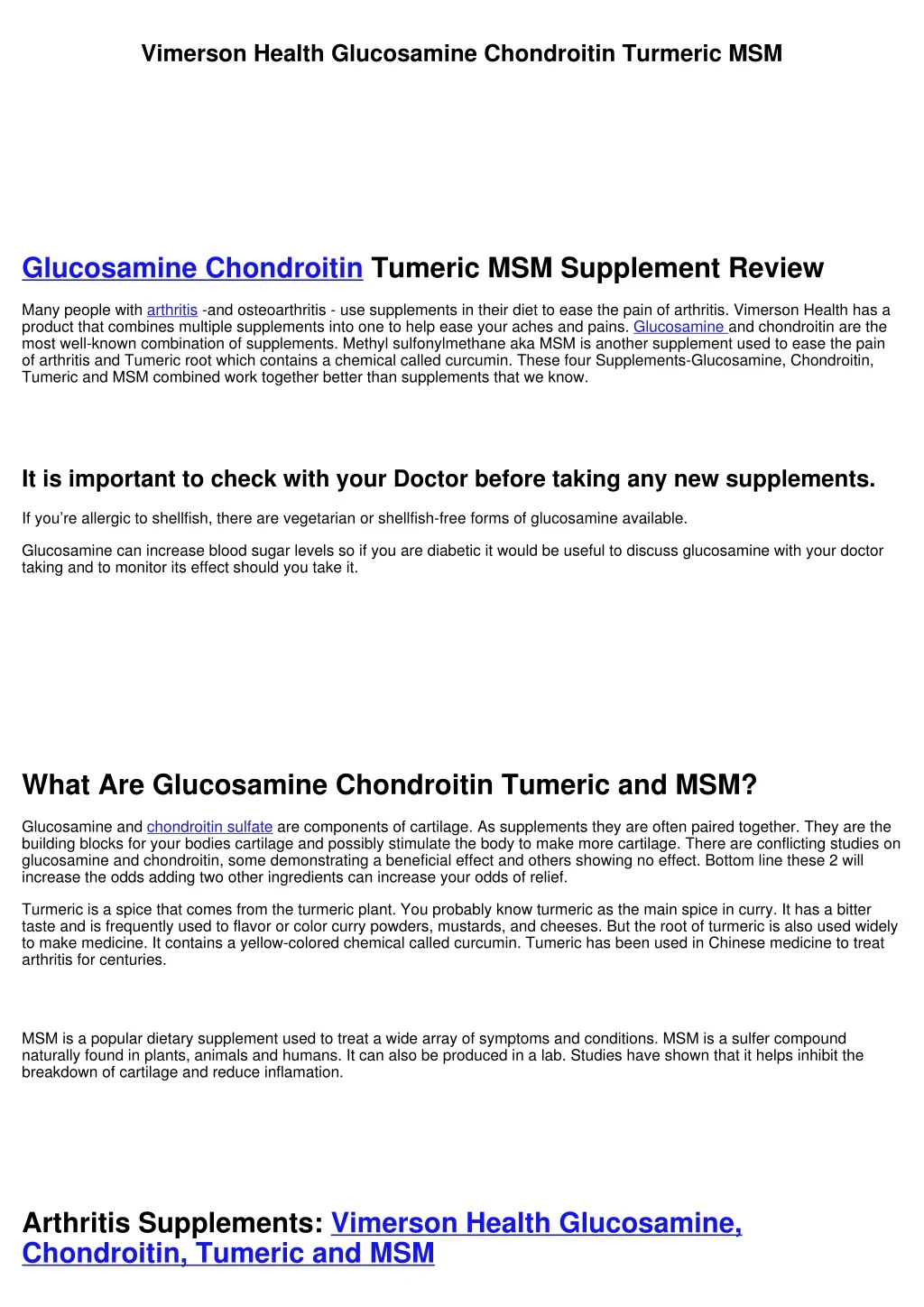 vimerson health glucosamine chondroitin turmeric