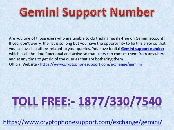 In Gemini Getting invalid address message
