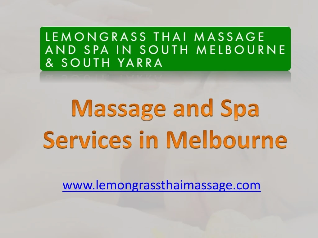 massage and spa services in melbourne