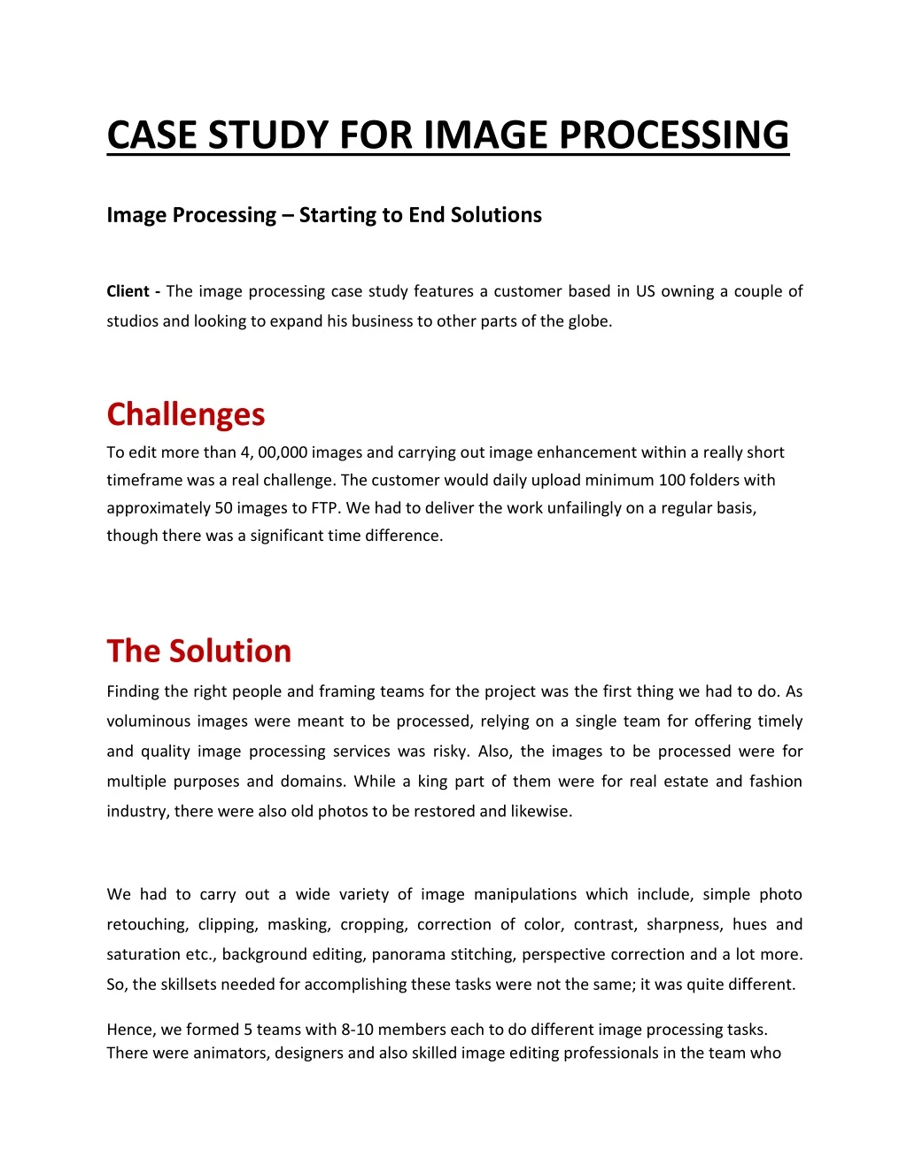 case study for image processing