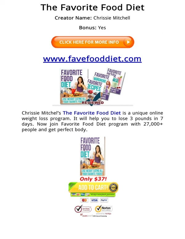 (PDF) Favorite Food Diet Chrissie Mitchell Book PDF Free Download