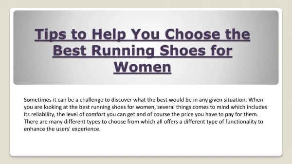Tips to Help You Choose the Best Running Shoes for Women