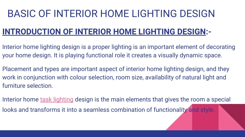 basic of interior home lighting design