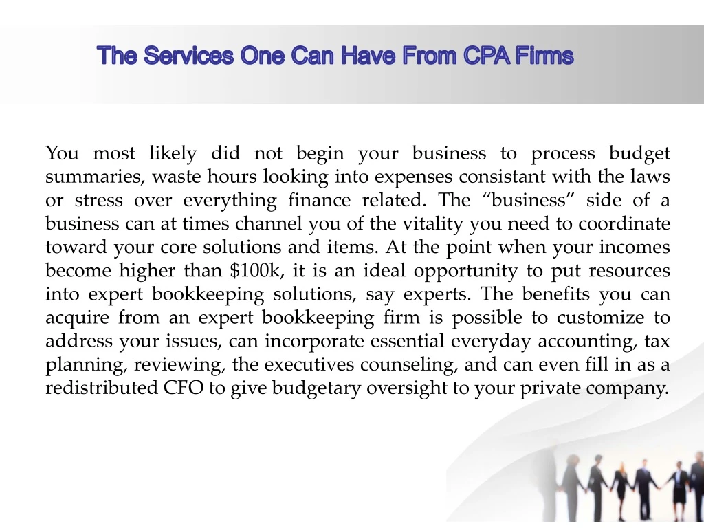 the services one can have from cpa firms