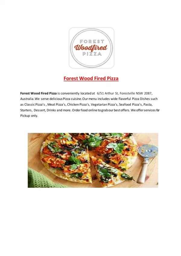 15% Off - Forest Wood Fired Pizza-Forestville - Order Food Online