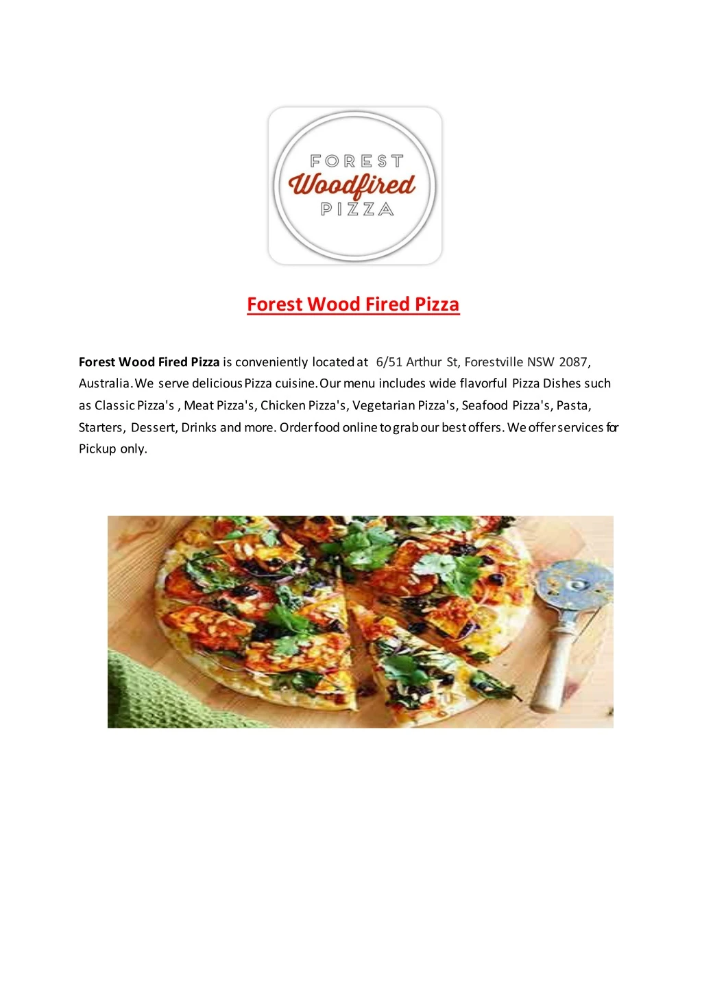 forest wood fired pizza