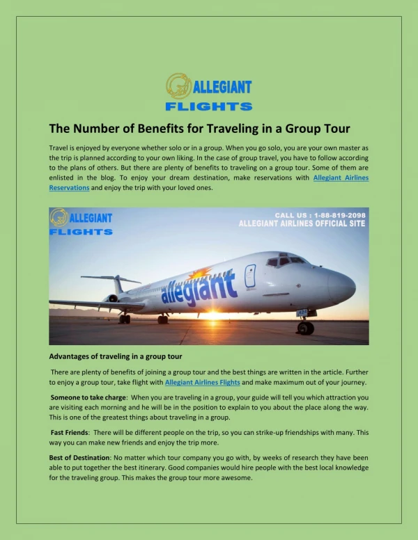 The Number of Benefits for Traveling in a Group Tour