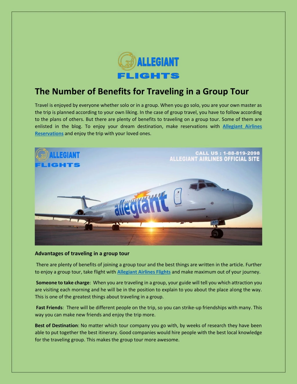 the number of benefits for traveling in a group