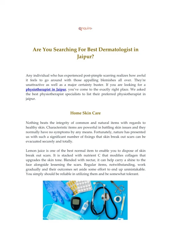 Are You Searching For Best Dermatologist in Jaipur?