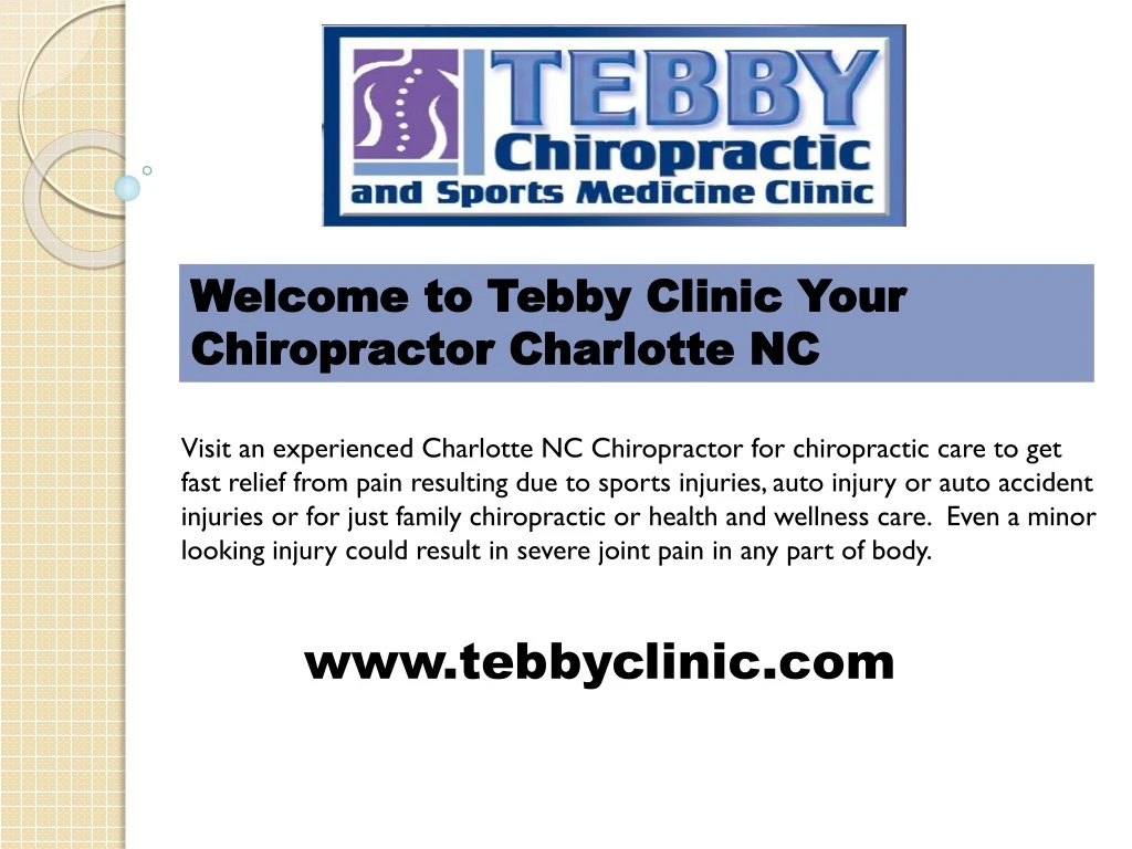 welcome to tebby clinic your chiropractor