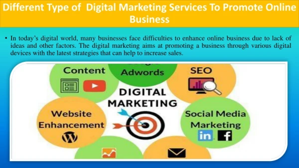 Different Type of Digital Marketing Services To Promote Online Business