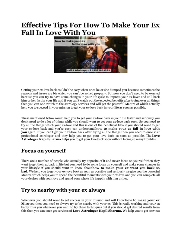 Effective Tips For How To Make Your Ex Fall In Love With You