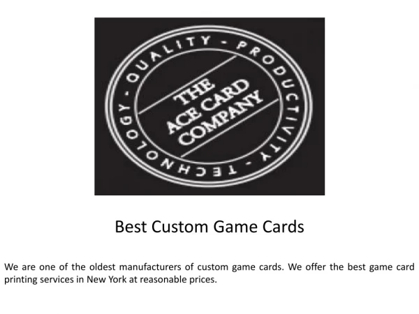 Best Custom Game Cards