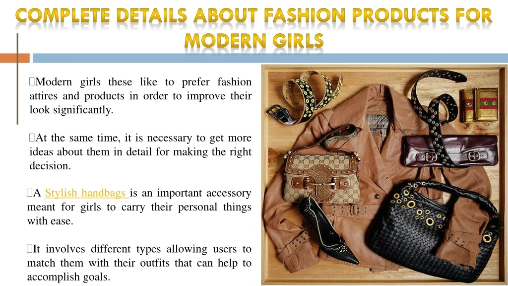 complete details about fashion products