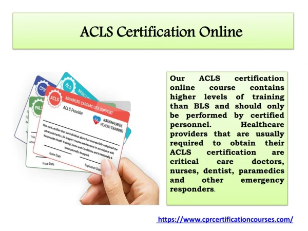 Online ACLS Certification Course | Nationwide Health Training
