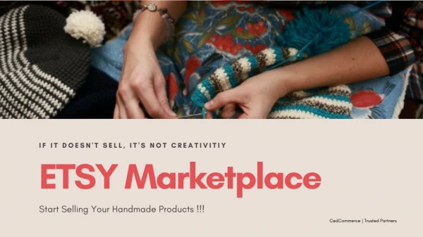 Etsy Marketplace-Start Selling Your CREATIVITY!