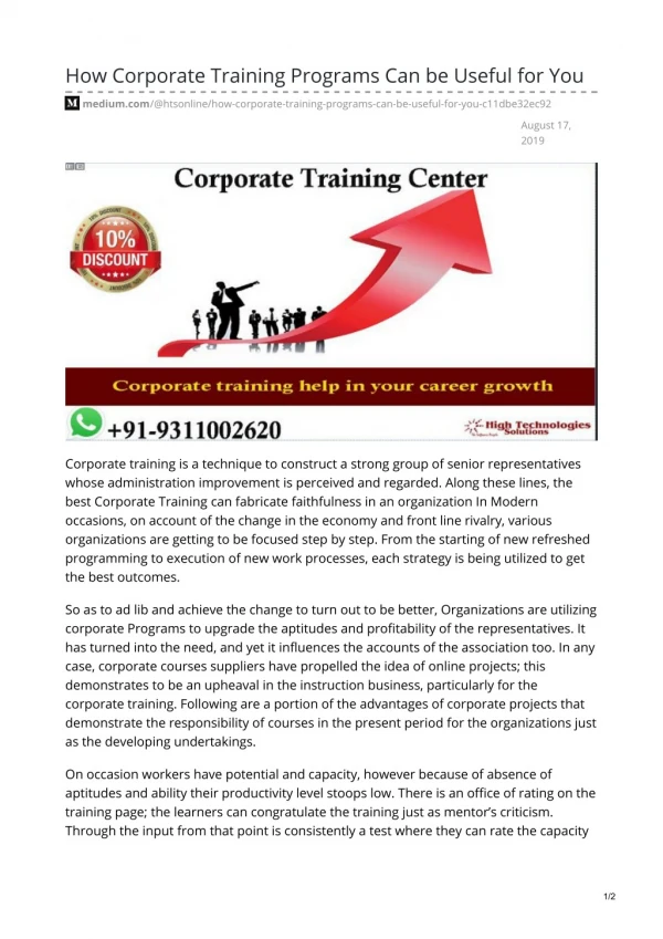 Join one of the best corporate training institute in Delhi