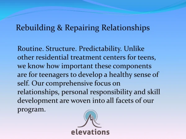 Rebuilding & Repairing Relationships Elevations RTC