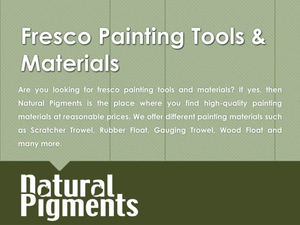 Fresco Painting Tools & Materials - Natural Pigments