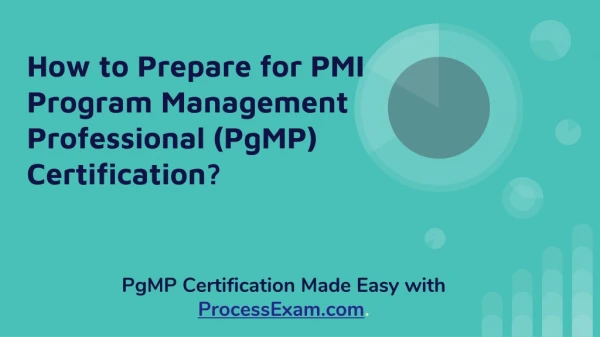 PMI PgMP Certification | Sample Questions | PDF