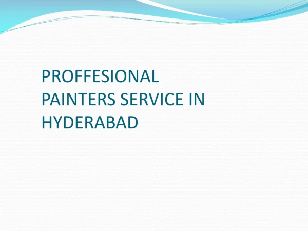 Professional painters service in Hyderabad - shyne service