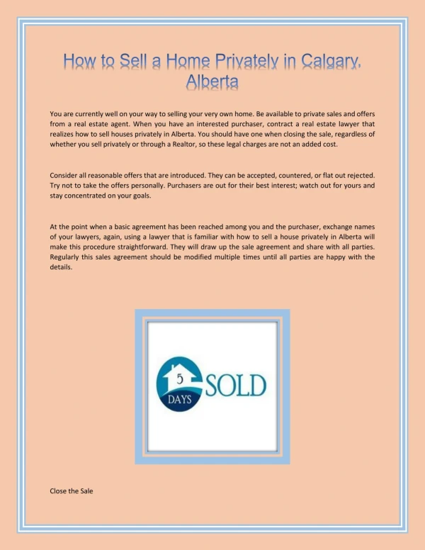 How to Sell a Home Privately in Calgary, Alberta