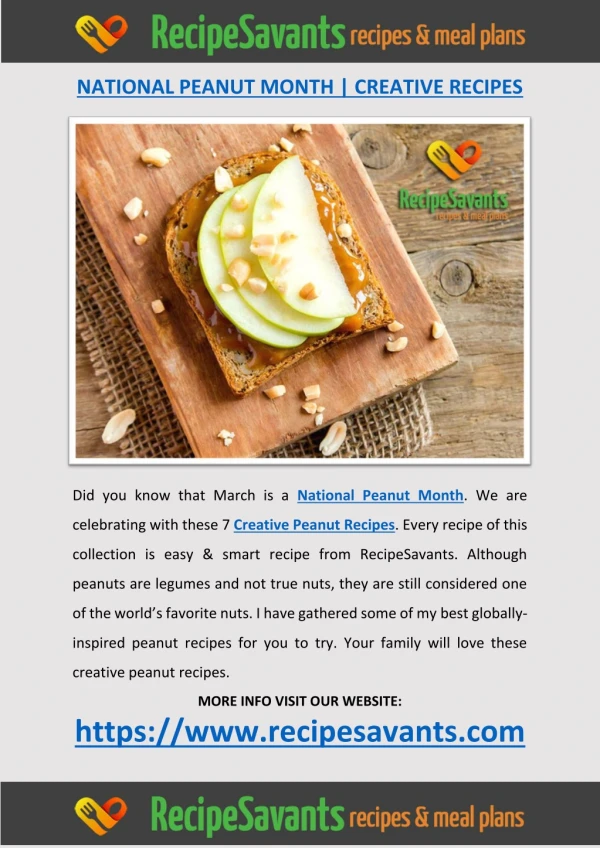 National Peanut Month | Creative Recipes