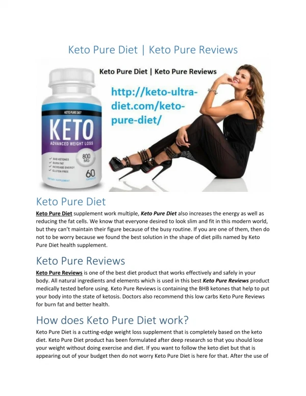 Keto Pure Diet | Keto Pure Reviews