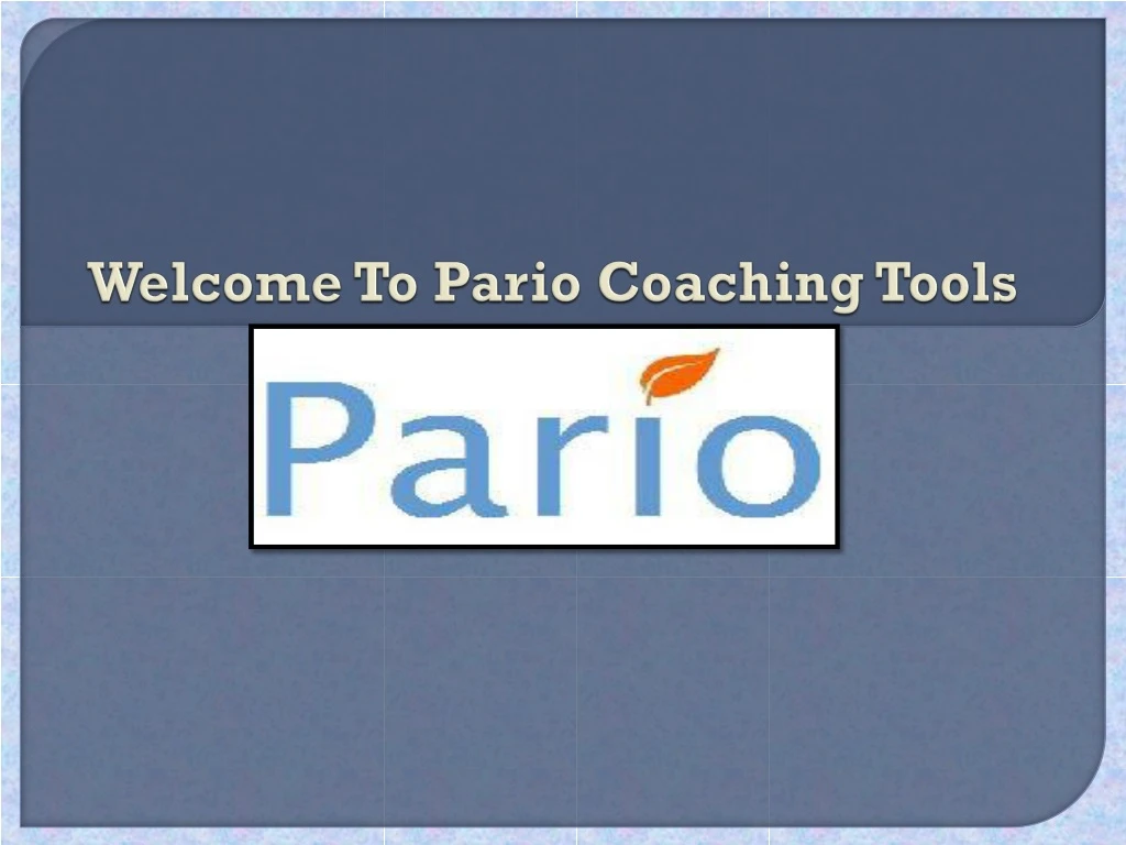 welcome to pario coaching tools