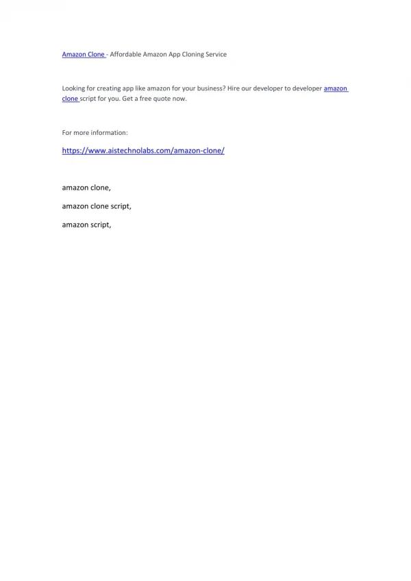 Amazon Clone - Affordable Amazon App Cloning Service