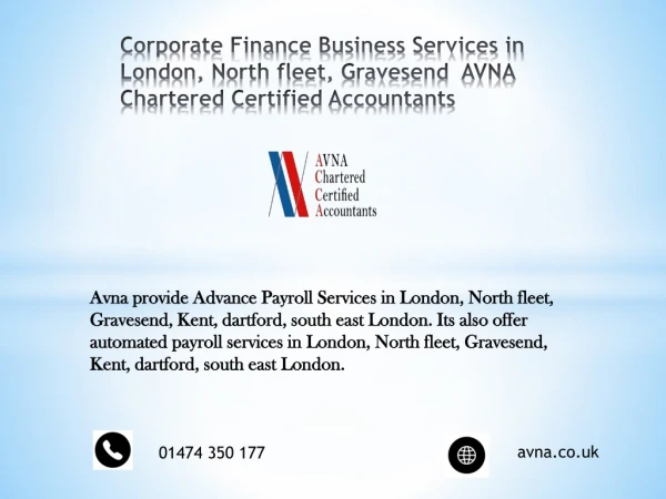 Corporate Finance Business Services in London, Northfleet, Gravesend | AVNA Chartered Certified Accountants | Business a