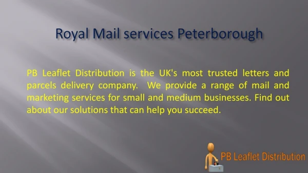 Royal Mail services Peterborough