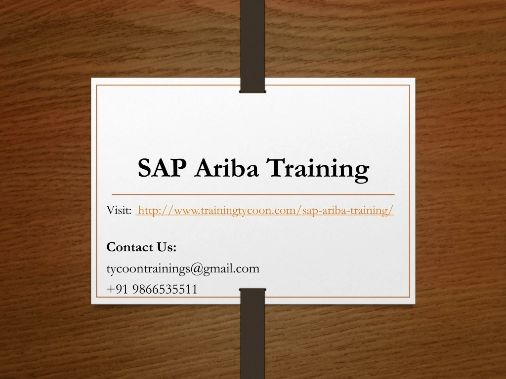 sap ariba training