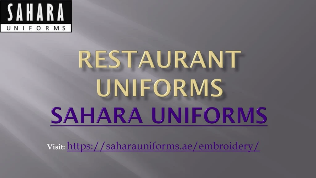 restaurant uniforms sahara uniforms