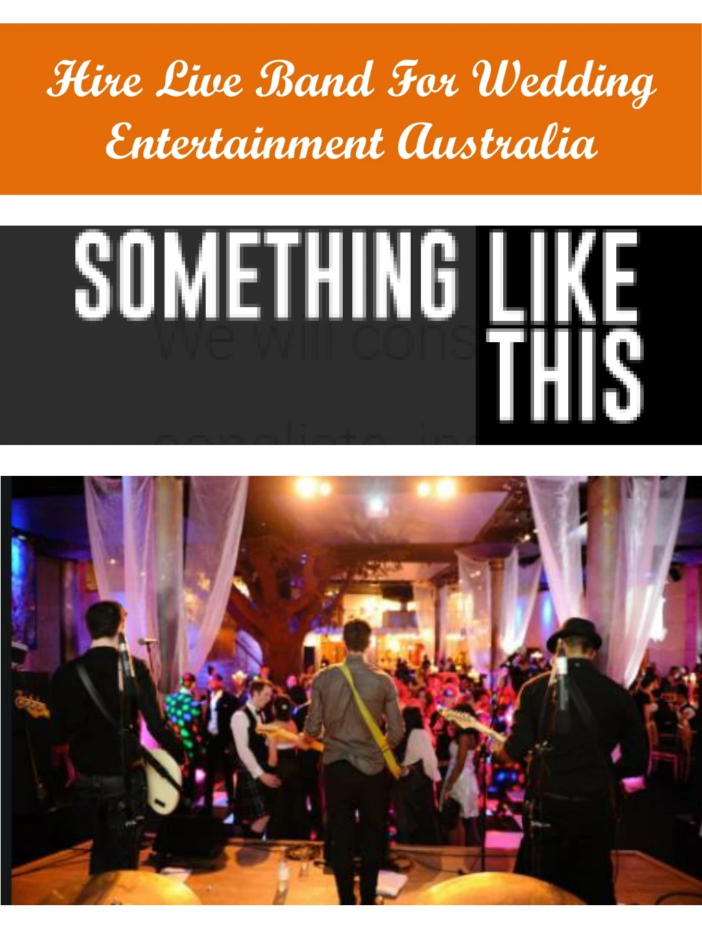 hire live band for wedding entertainment australia