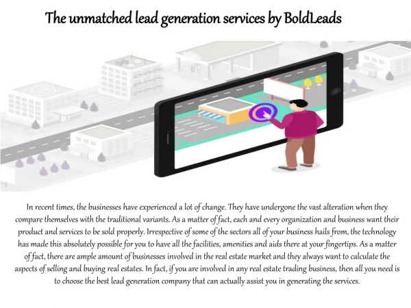 The unmatched lead generation services by BoldLeads