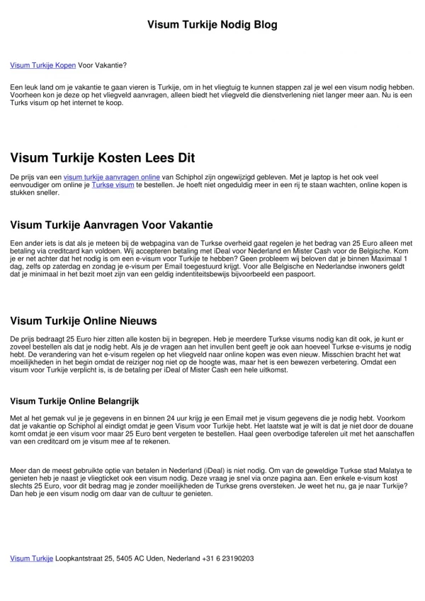 Visum Turkije Online Lees Dit
