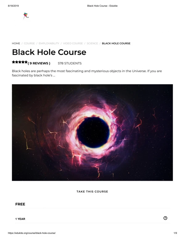 Black Hole Course - Edukite
