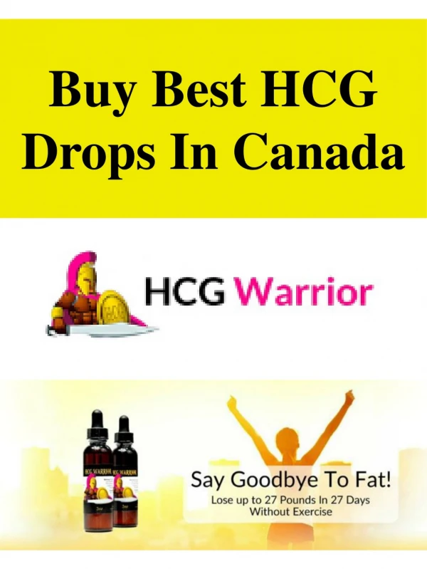 Buy Best HCG Drops In Canada