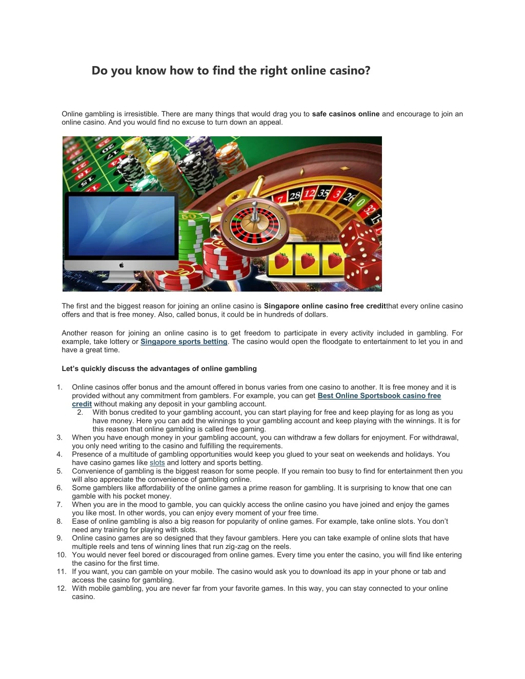 do you know how to find the right online casino