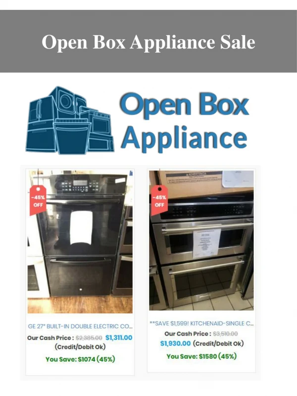 Open Box Appliance Sale