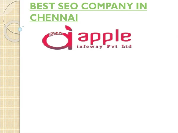 Best Seo Company in Chennai - Apple Infoway Pvt Ltd
