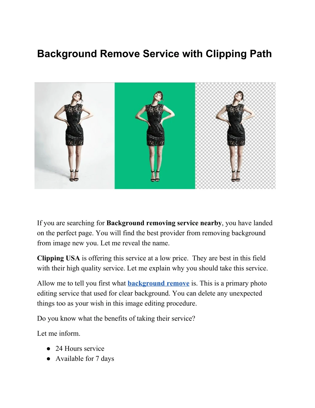 background remove service with clipping path