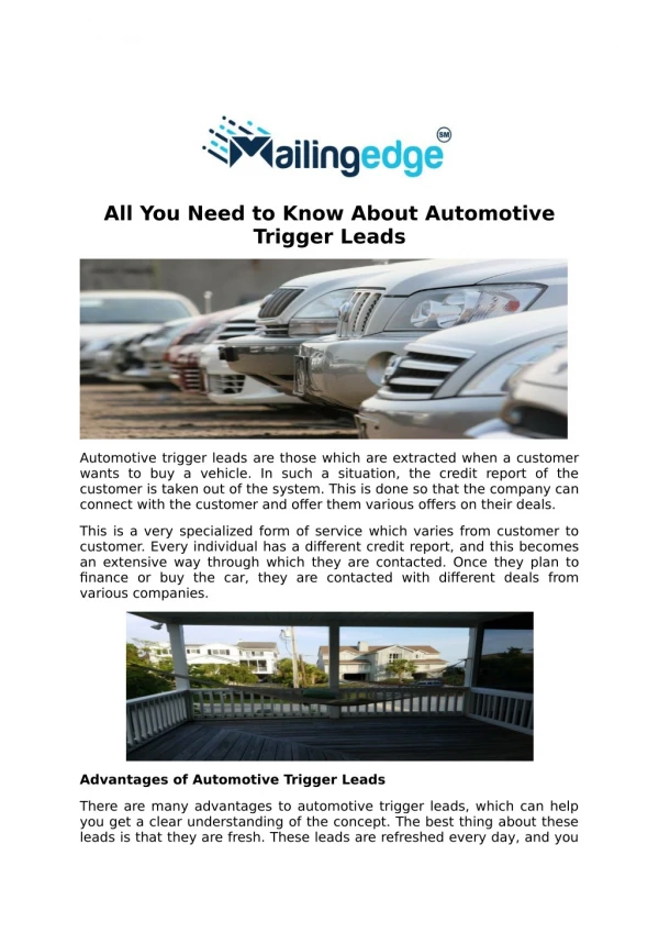 All You Need to Know About Automotive Trigger Leads