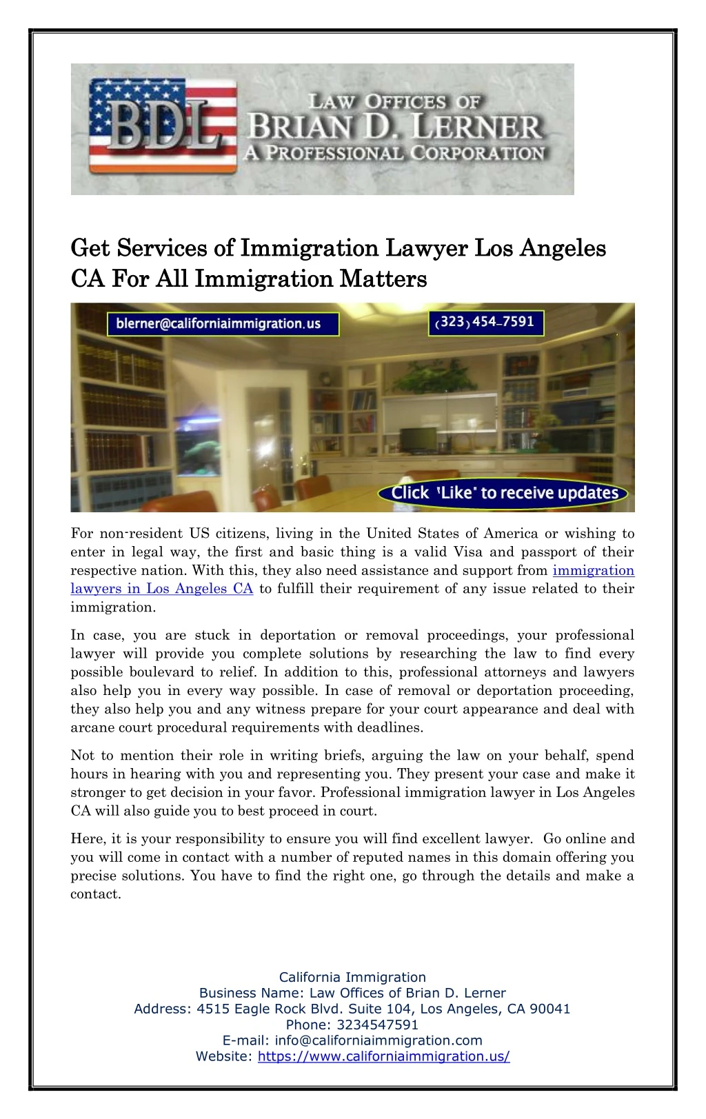 get services of immigration lawyer los angeles