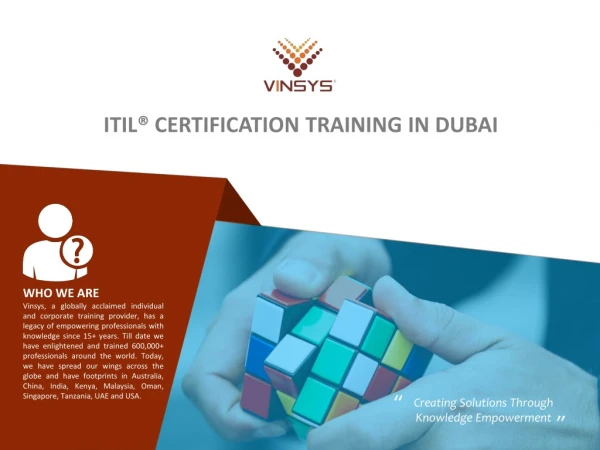 ITIL Certification in Dubai